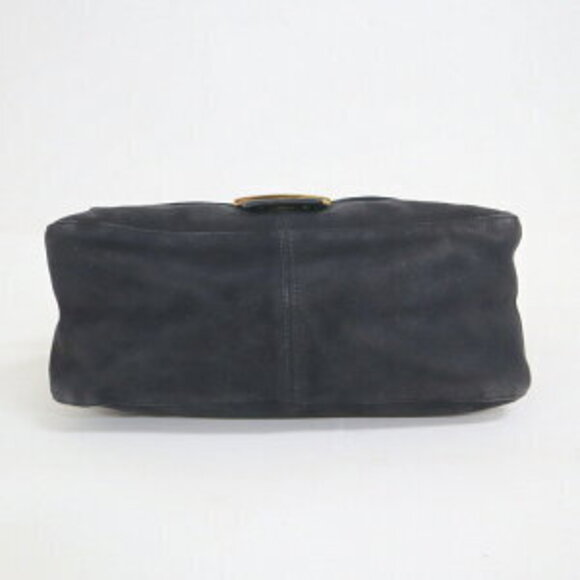 FENDI Mamma Bucket Shoulder Bag Suede Leather Black Red - Picture 4 of 7